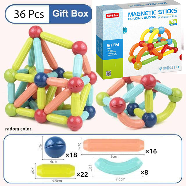 Magnetic Sticks Building Blocks 36 PCS-Multicolour - Image 5
