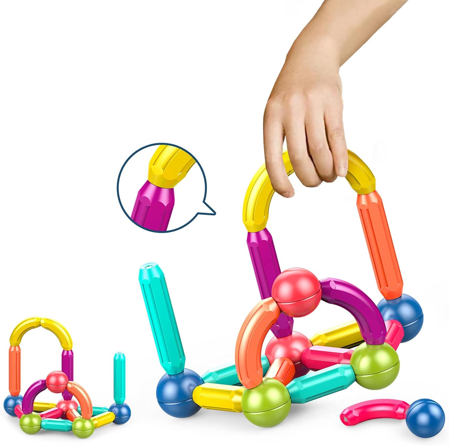Magnetic Sticks Building Blocks 36 PCS-Multicolour - Image 3