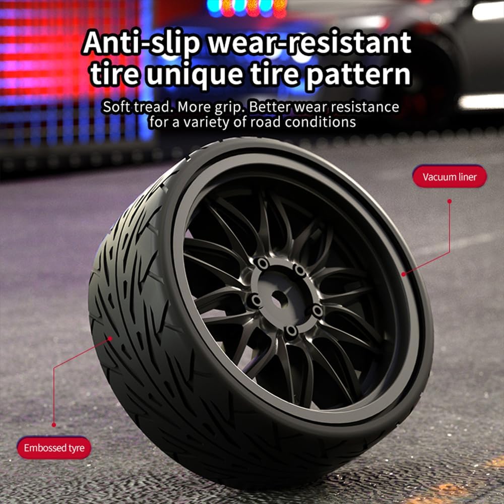 1:16 carbon borstelmotor, met ledlicht, 2,4 GHz 40 km/u, high-speed RC - Image 4