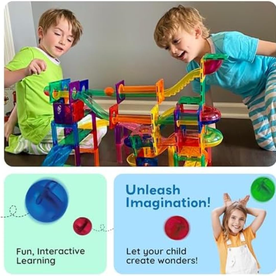 Magnetic Marble Run ball building blocks (45 pcs) - Image 6