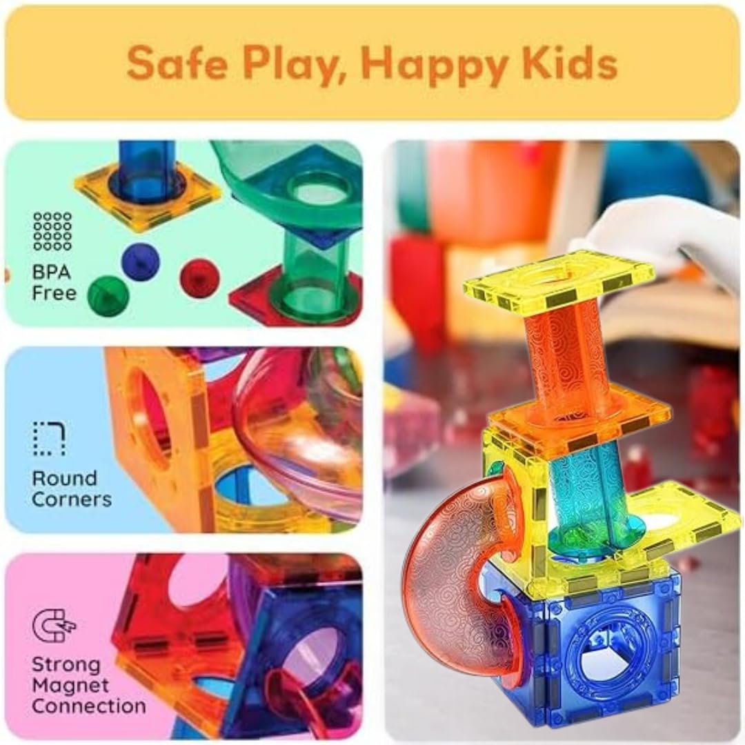 Magnetic Marble Run ball building blocks (45 pcs) - Image 5