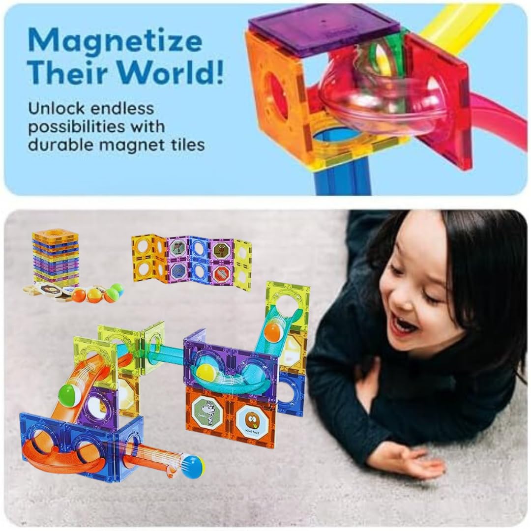 Magnetic Tiles Rolling Ball Building Blocks (100 Pcs) - Image 5