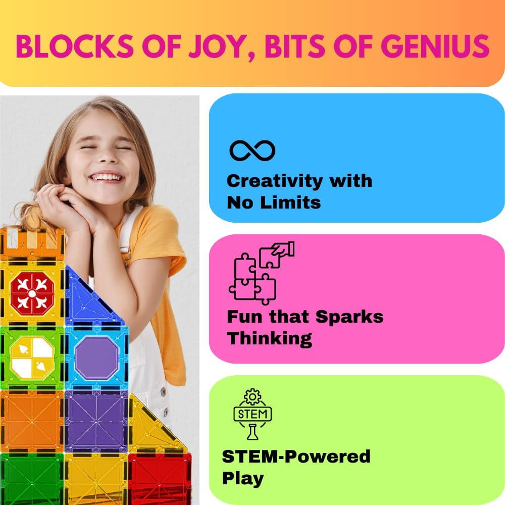 Magnetic Tiles Rolling Ball Building Blocks (100 Pcs) - Image 7