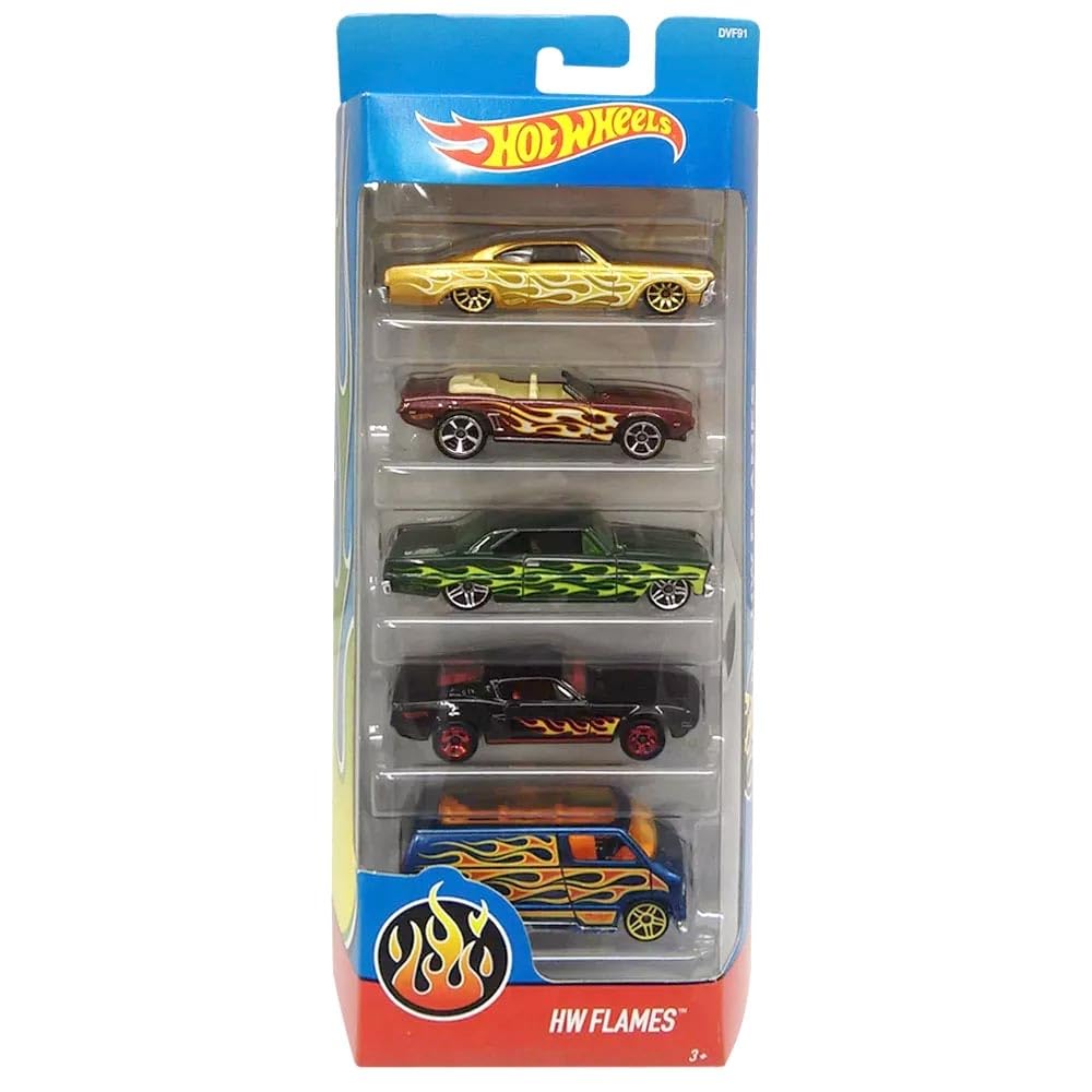 Hot Wheels Flames Set Of Five Car