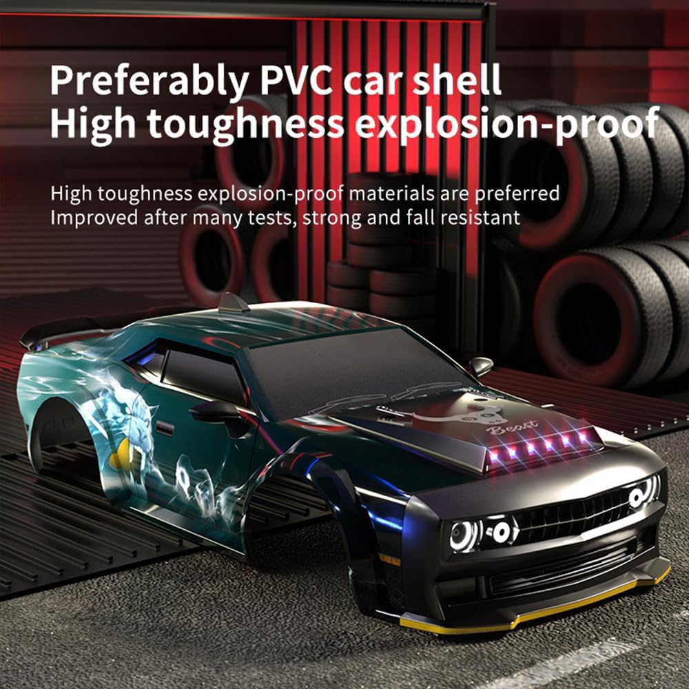 1:16 carbon borstelmotor, met ledlicht, 2,4 GHz 40 km/u, high-speed RC - Image 3