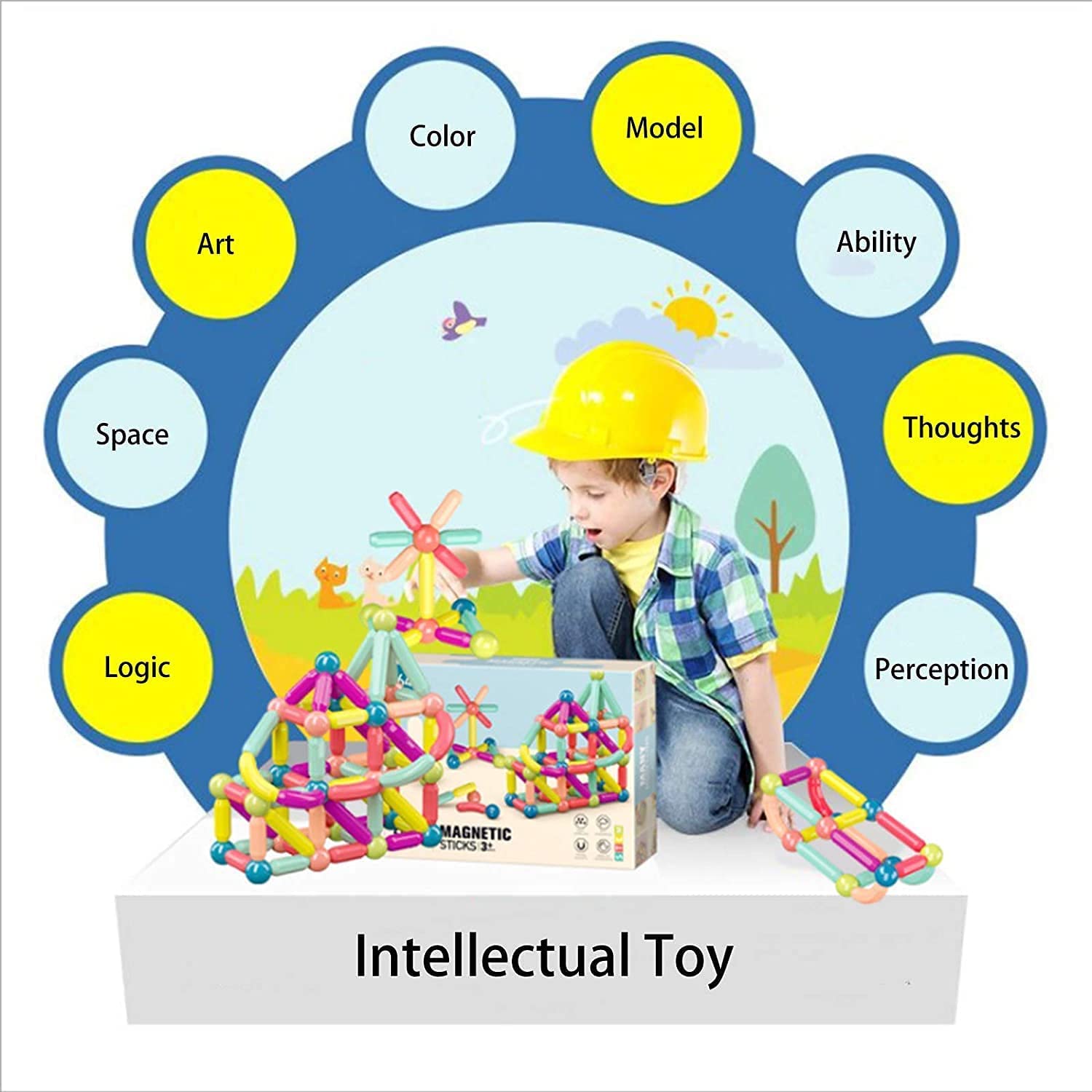 Magnetic Sticks Building Blocks 36 PCS-Multicolour - Image 9