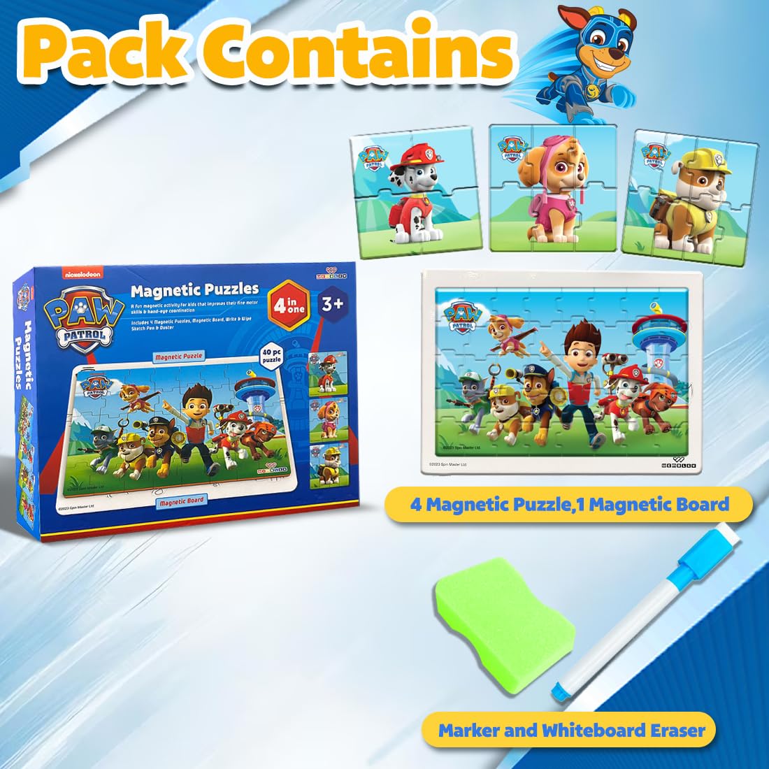 My First 4 in 1 Jigsaw Magnetic Puzzle (PAW PATROL) - Image 5