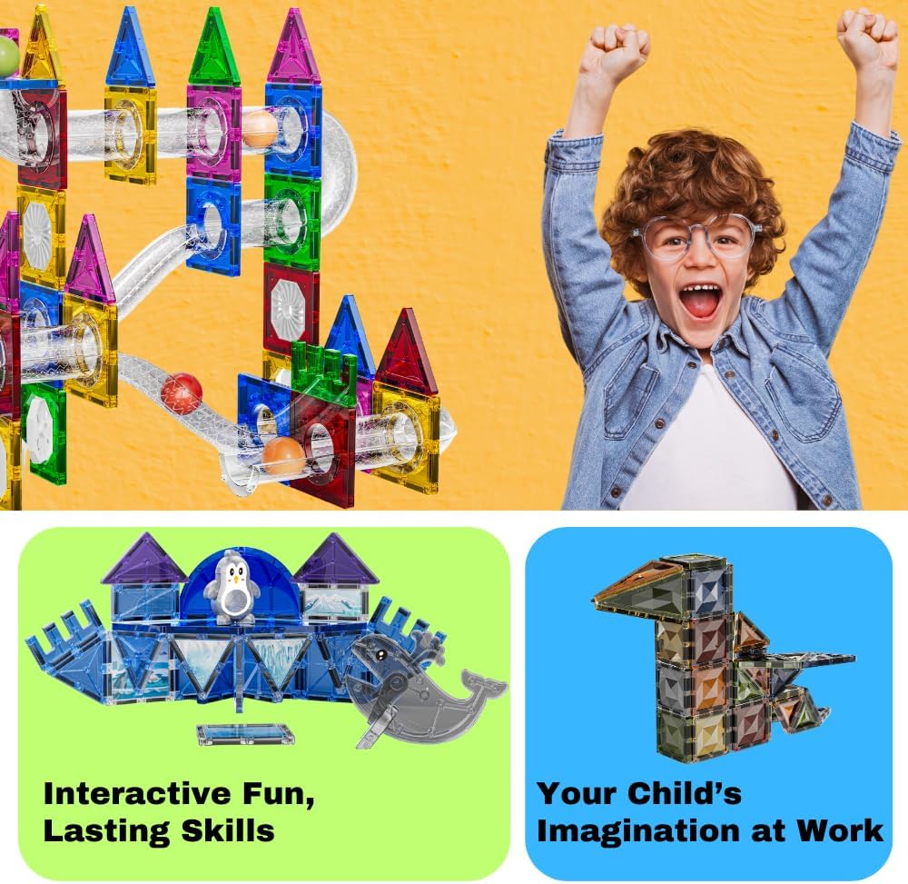 Magnetic Marble Run ball building blocks (45 pcs) - Image 4