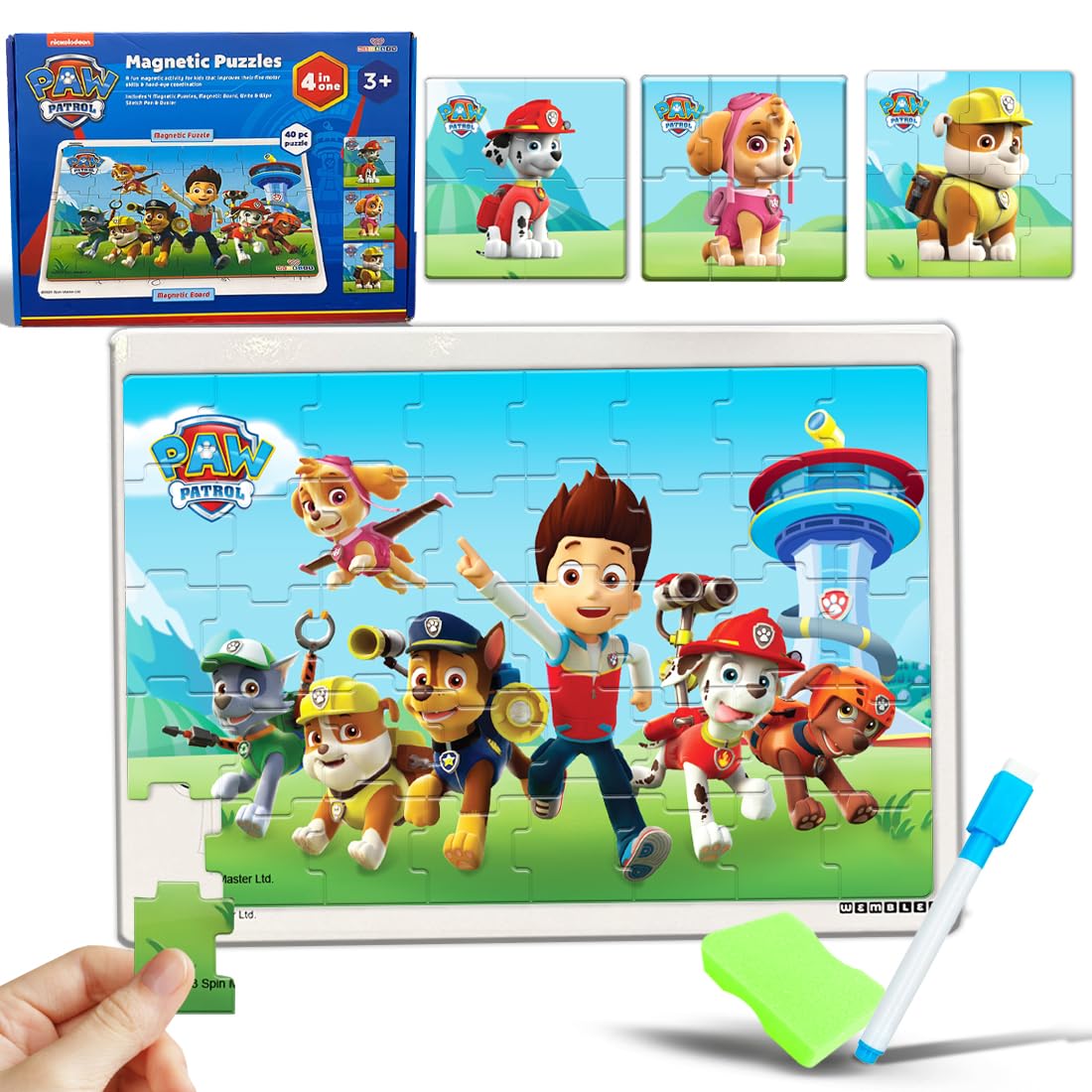 My First 4 in 1 Jigsaw Magnetic Puzzle (PAW PATROL) - Image 7