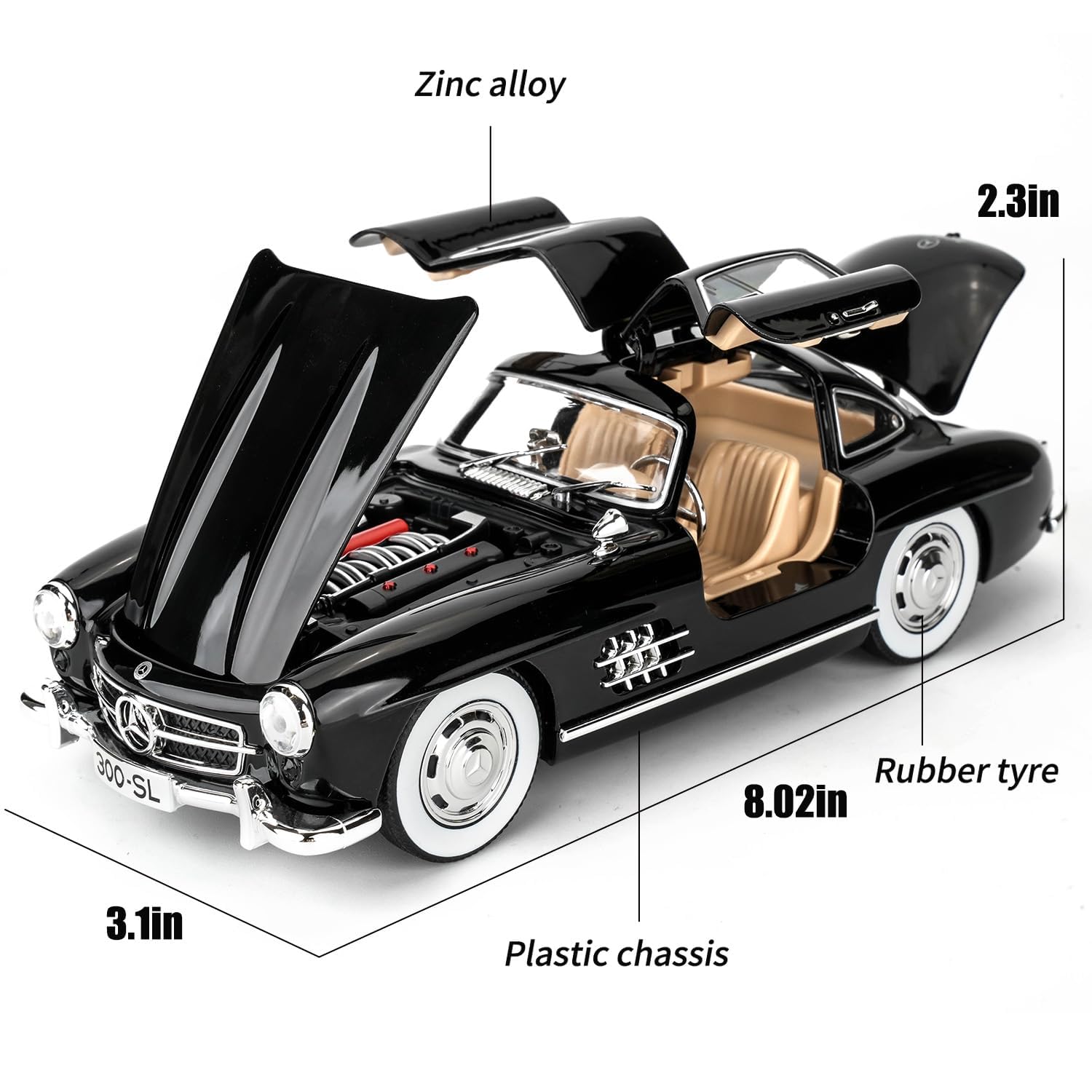Die-cast car 1954 Mercedes-Benz (Black) - Image 3