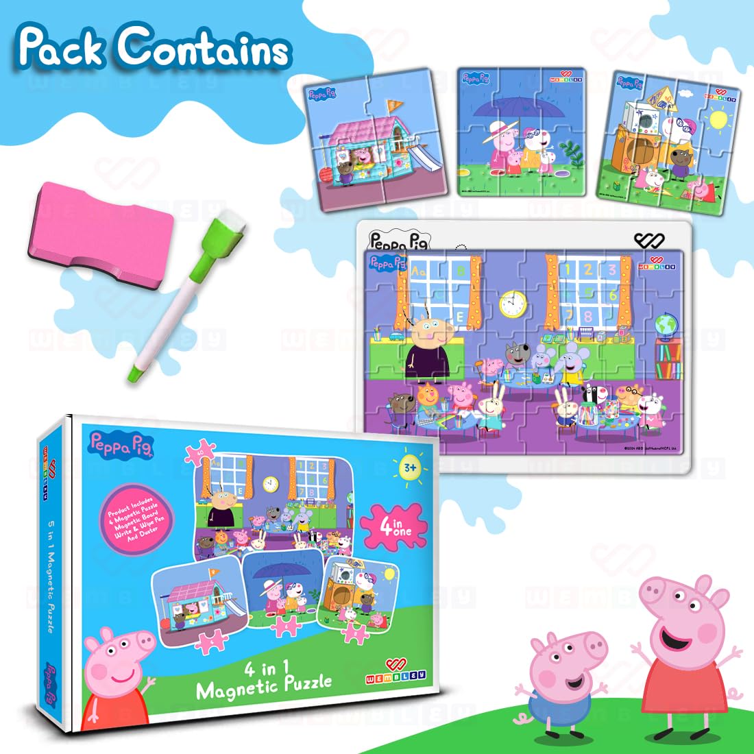 Peppa Pig - 4 in 1 Jigsaw Magnetic Puzzle