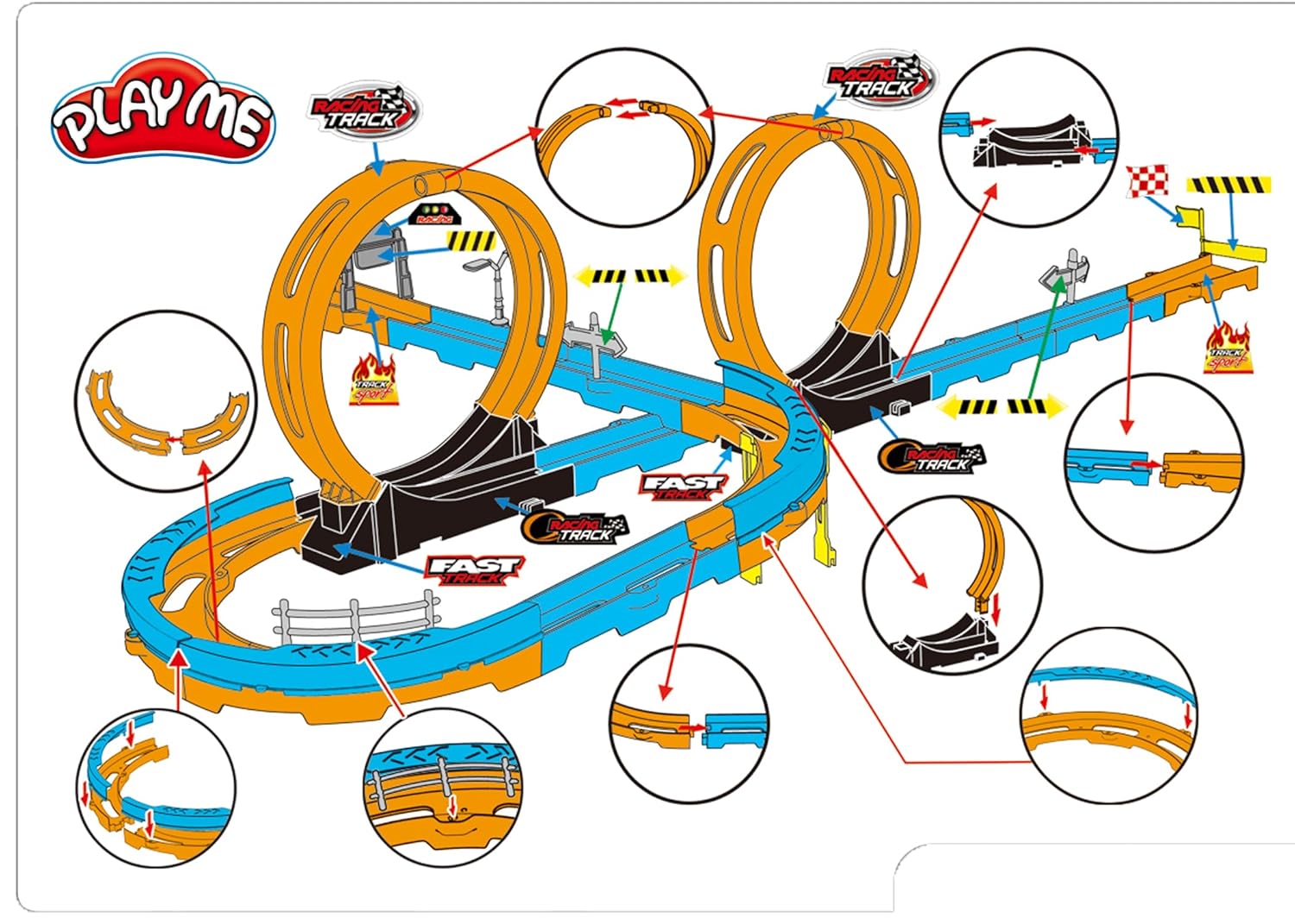 Track Set 28 PCS – Double Loop 360° - Image 2
