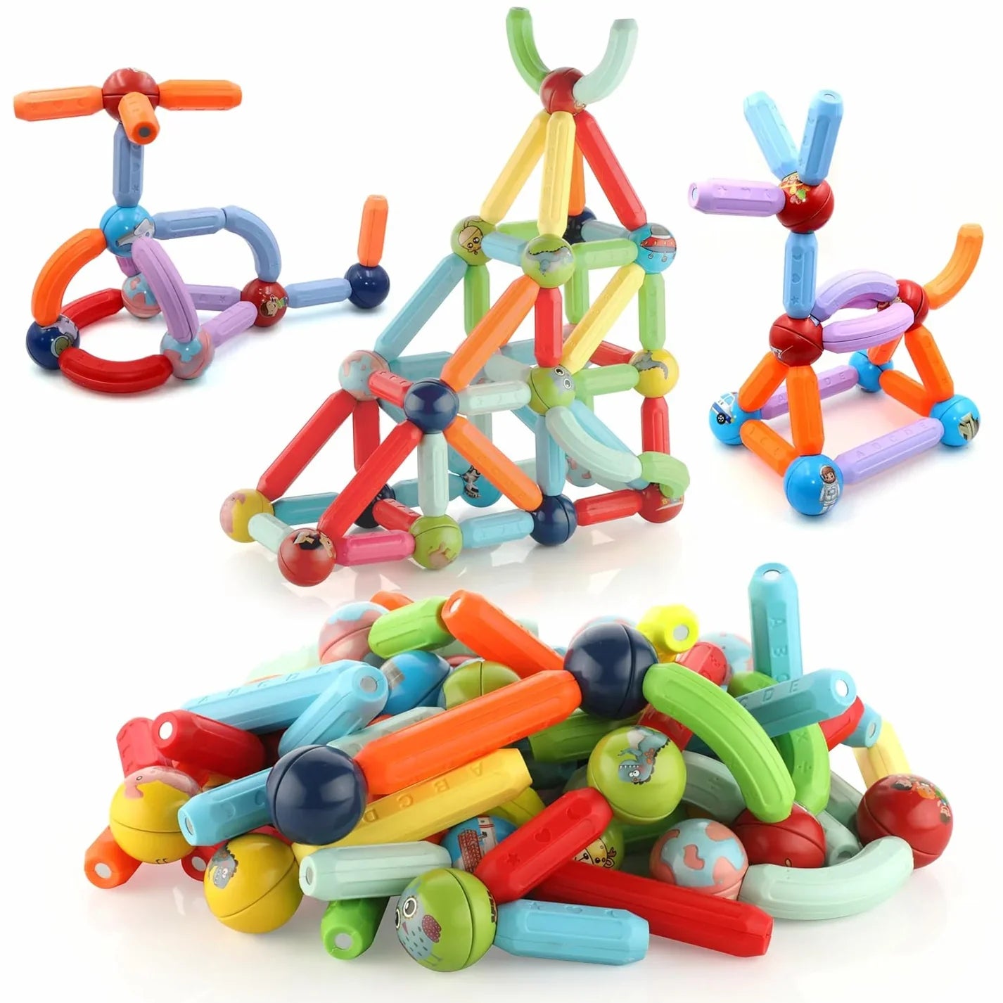 64 Pcs Colorful Magnetic Sticks - Image 2