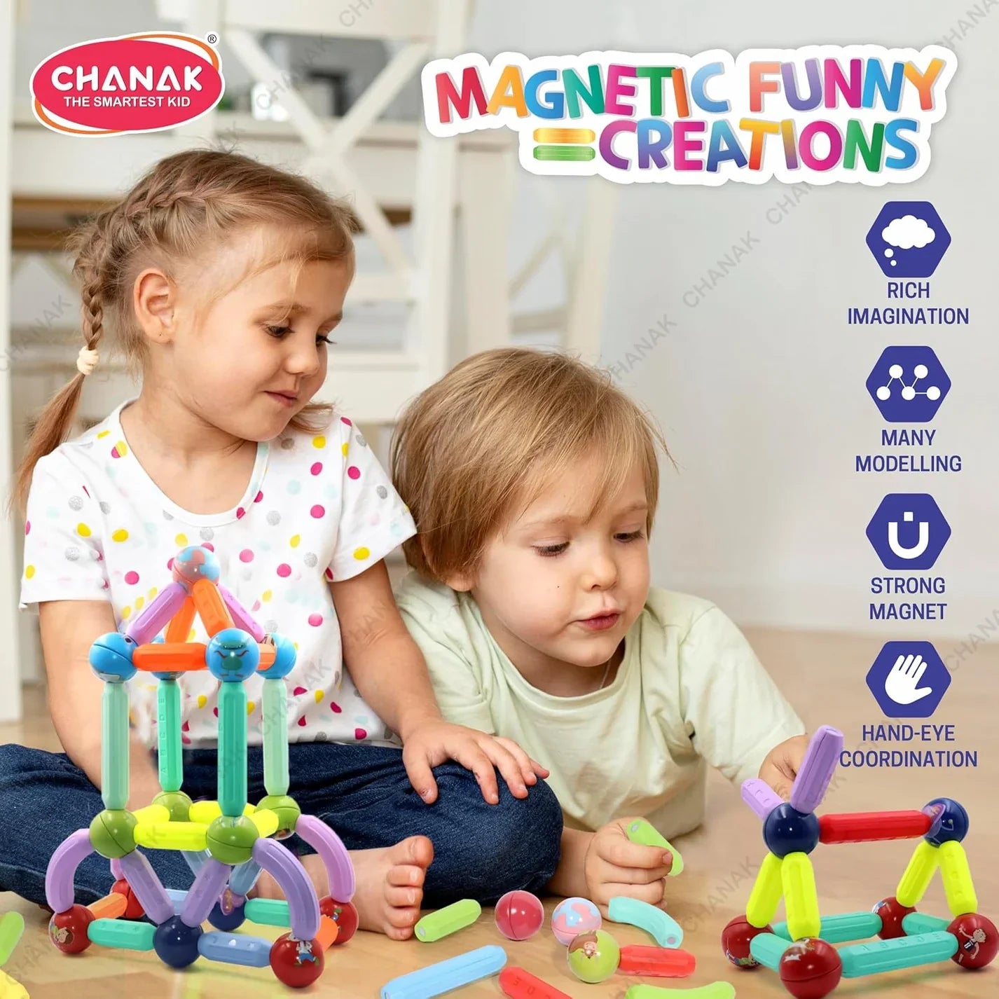 64 Pcs Colorful Magnetic Sticks - Image 5