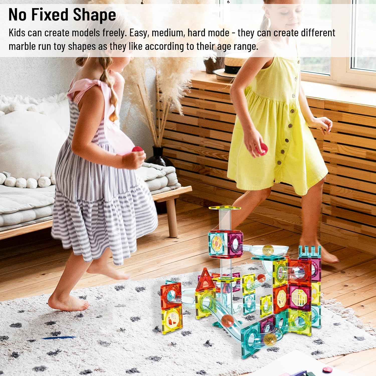 Magnetic Tiles Rolling Ball Building Blocks (100 Pcs) - Image 12