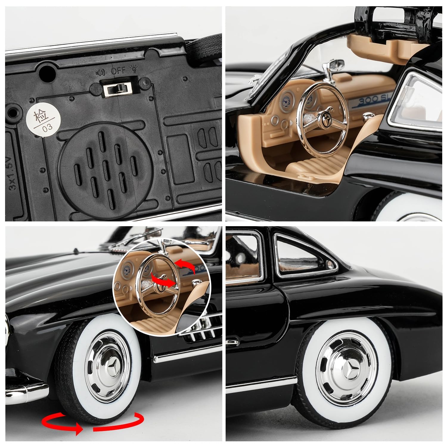 Die-cast car 1954 Mercedes-Benz (Black) - Image 4