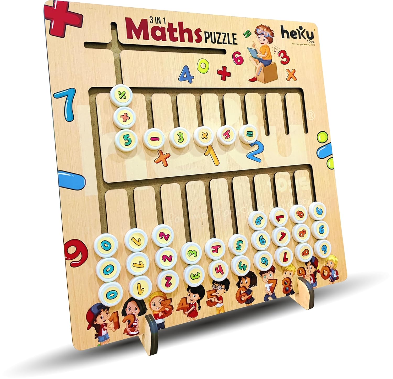 Wooden 3 in 1 Maths Puzzle