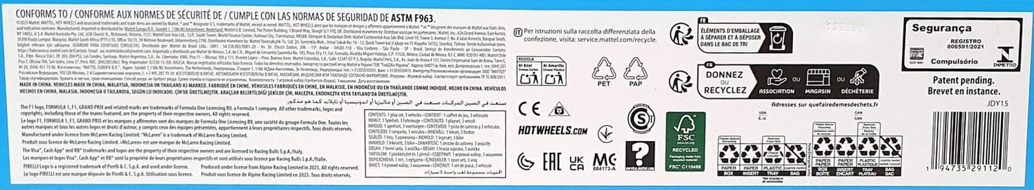 HOTWHEELS 1/64 SCALE JDY15 -F1 SPRINT RACE CIRCUIT VISA BWT MC LAREN - Image 5