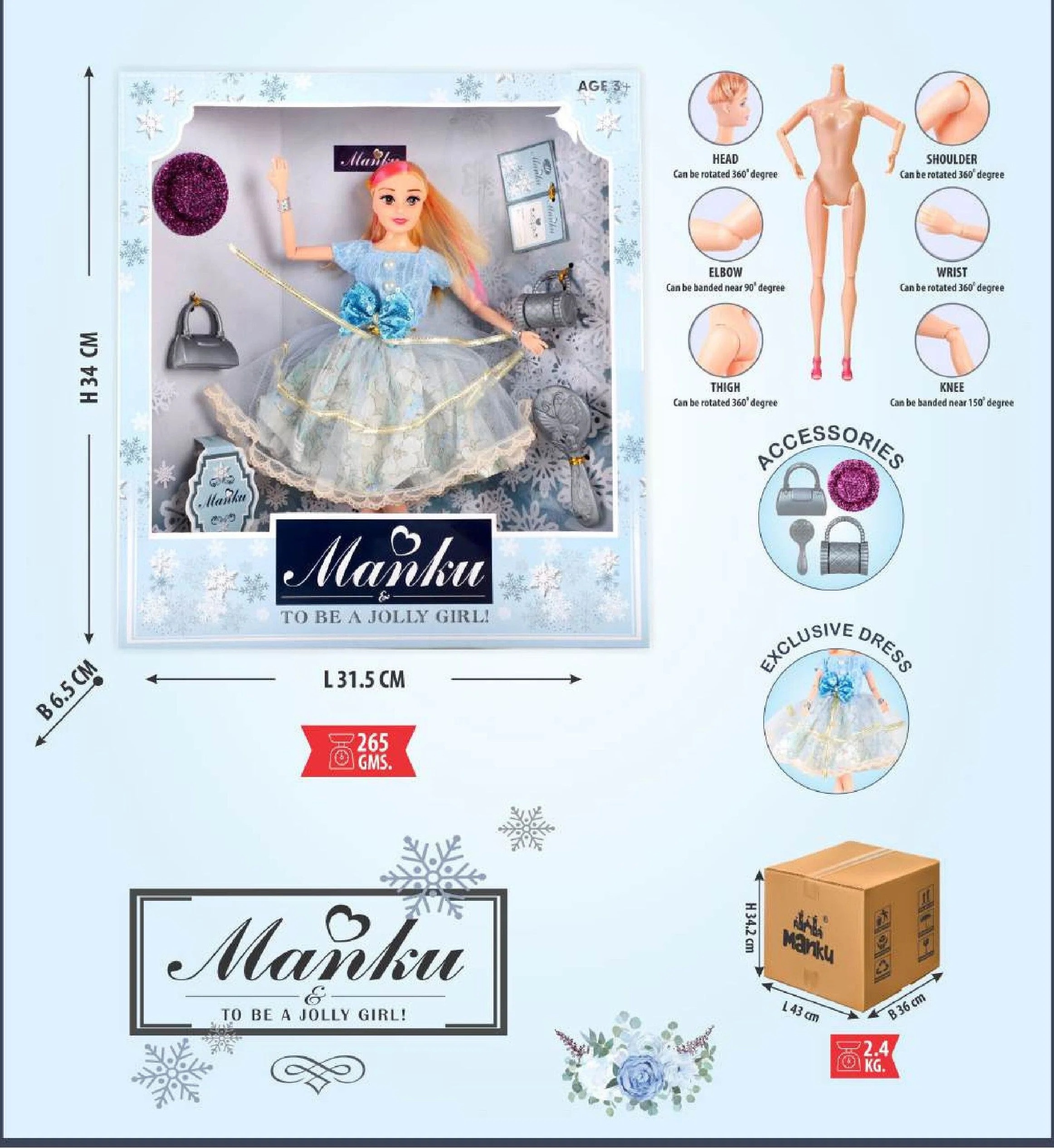 MANKUMT-1008 WHITE DOLL