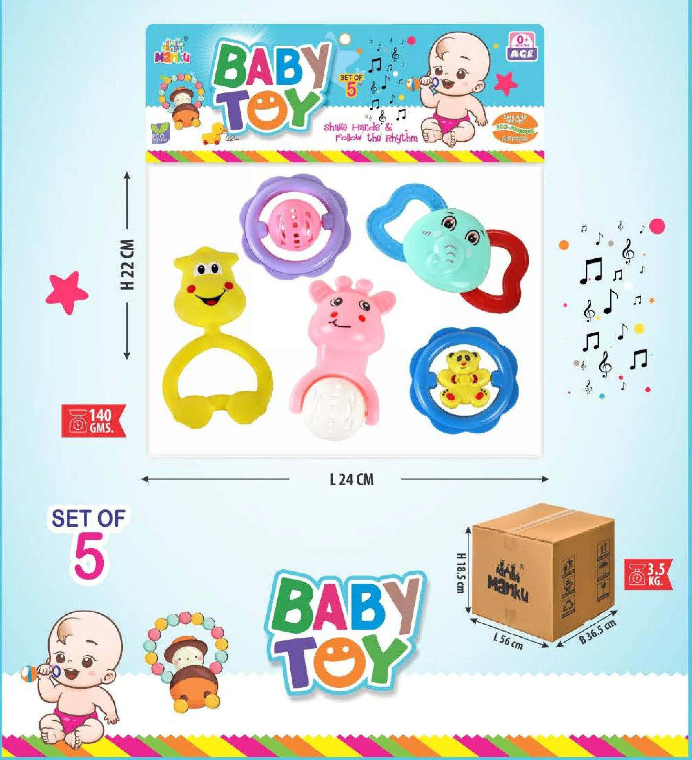 MANKU BABY PARRLE 5 PC