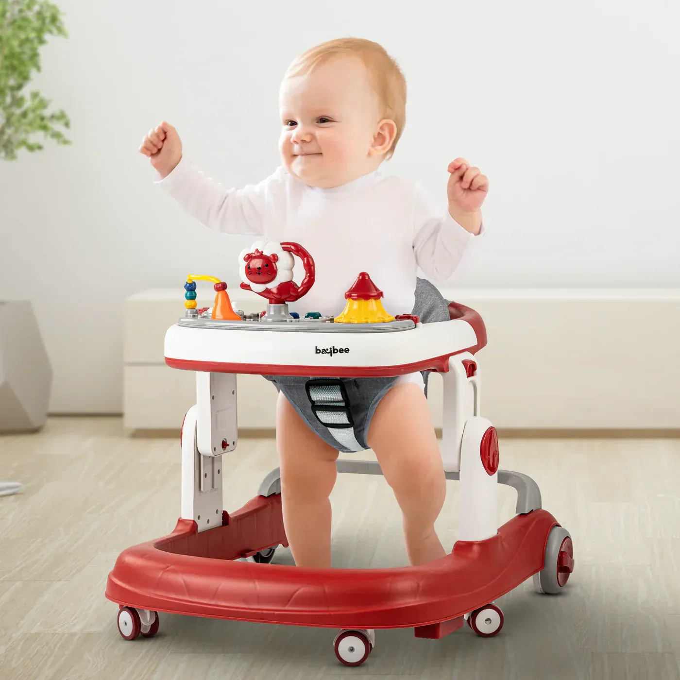 Astro Walker With 3 Adjustable Height and Musical Toy (RED)