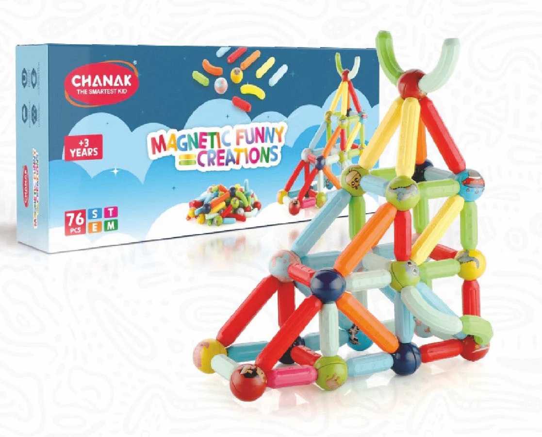 76 Piece Magnetic Building Stick & Ball Blocks