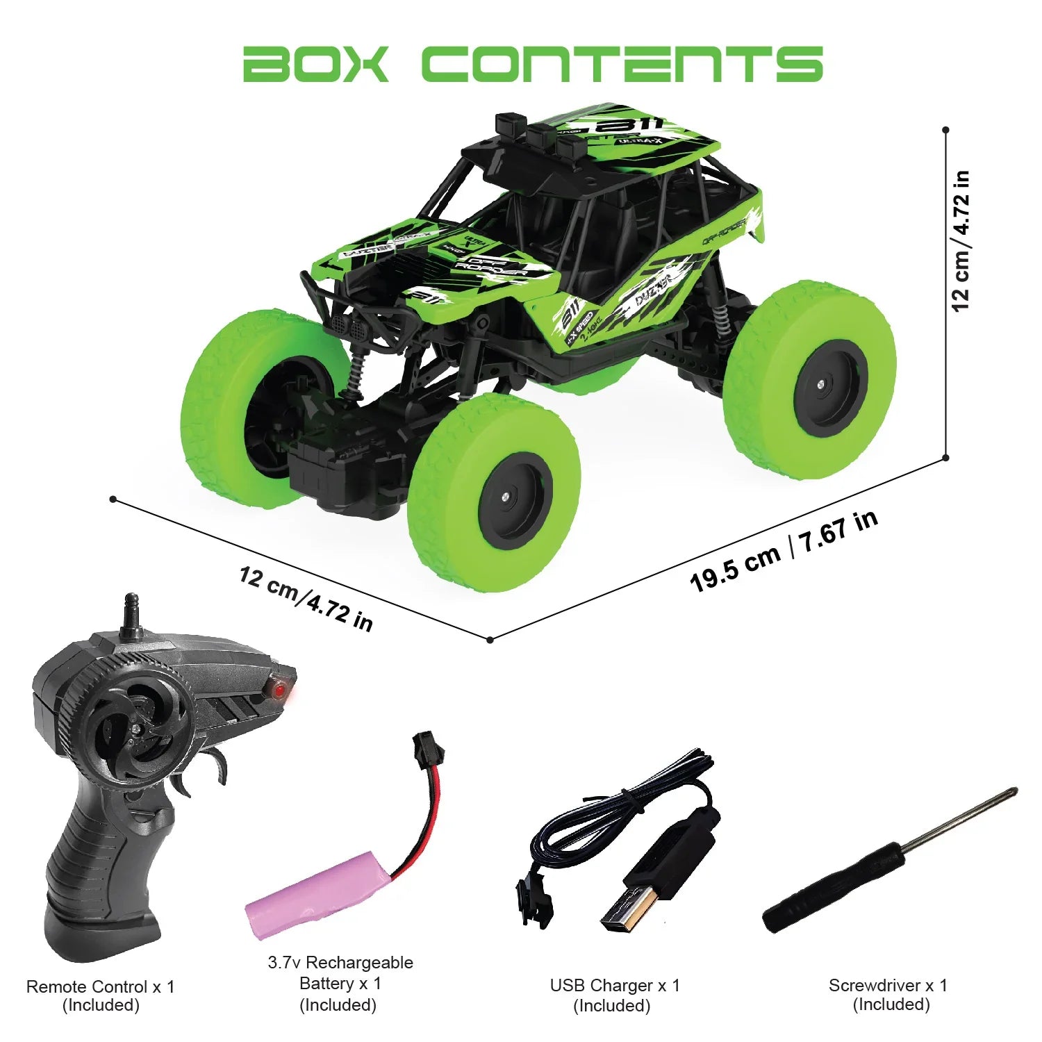 DUZTER- Rechargeable Remote Controlled Racing Rc Car- Green - Image 9