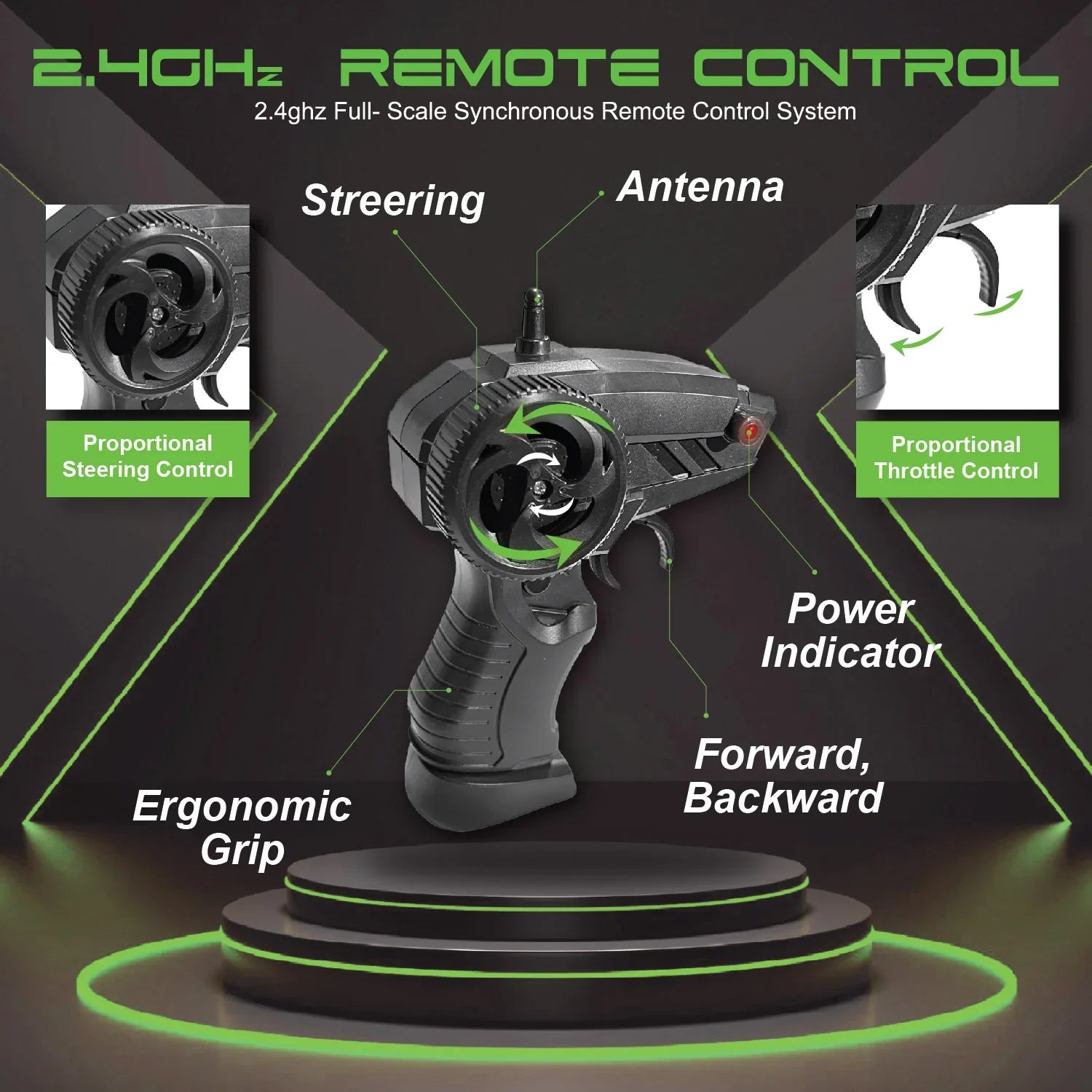 DUZTER- Rechargeable Remote Controlled Racing Rc Car- Green - Image 10